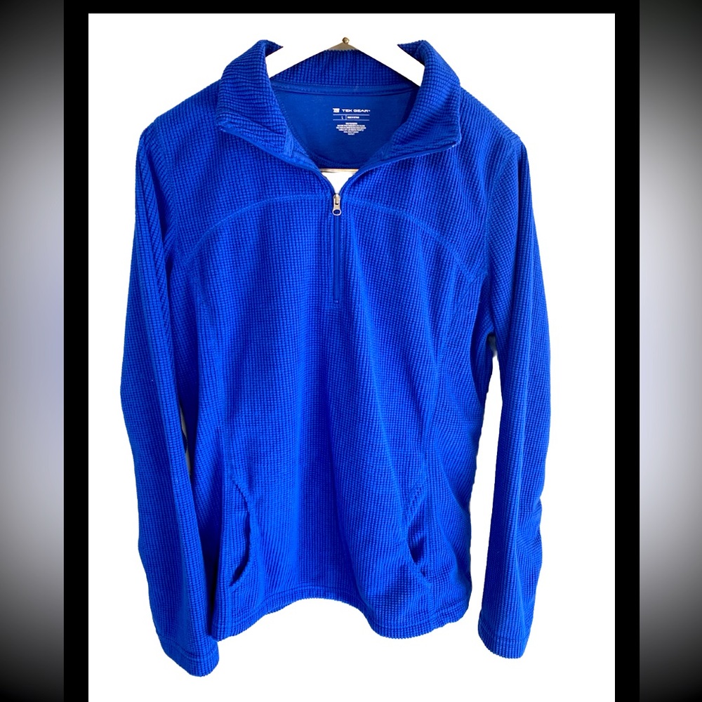 Tech Gear Blue Long Sleeve Size Large Pullover Men’s Shirt Zipper